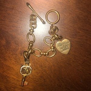 Juicy Couture Gold Toggle Switch Charm Bracelet
